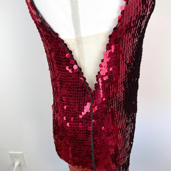 NBD Bexley Sequin Shift Dress In Raspberry Red Size XXS New - Picture 8 of 16